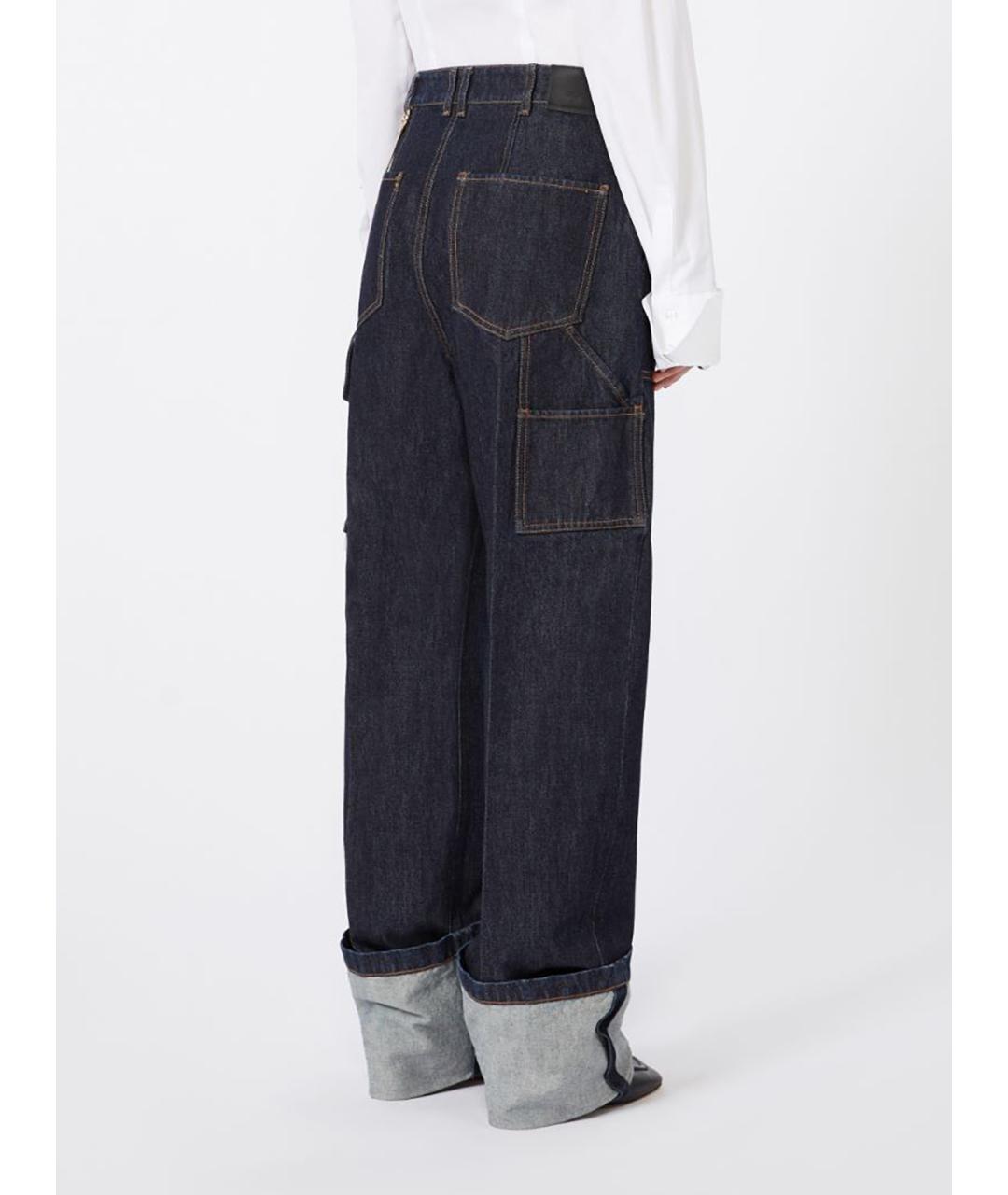 SPORTMAX Темно-синие хлопковые джинсы слим, фото 4