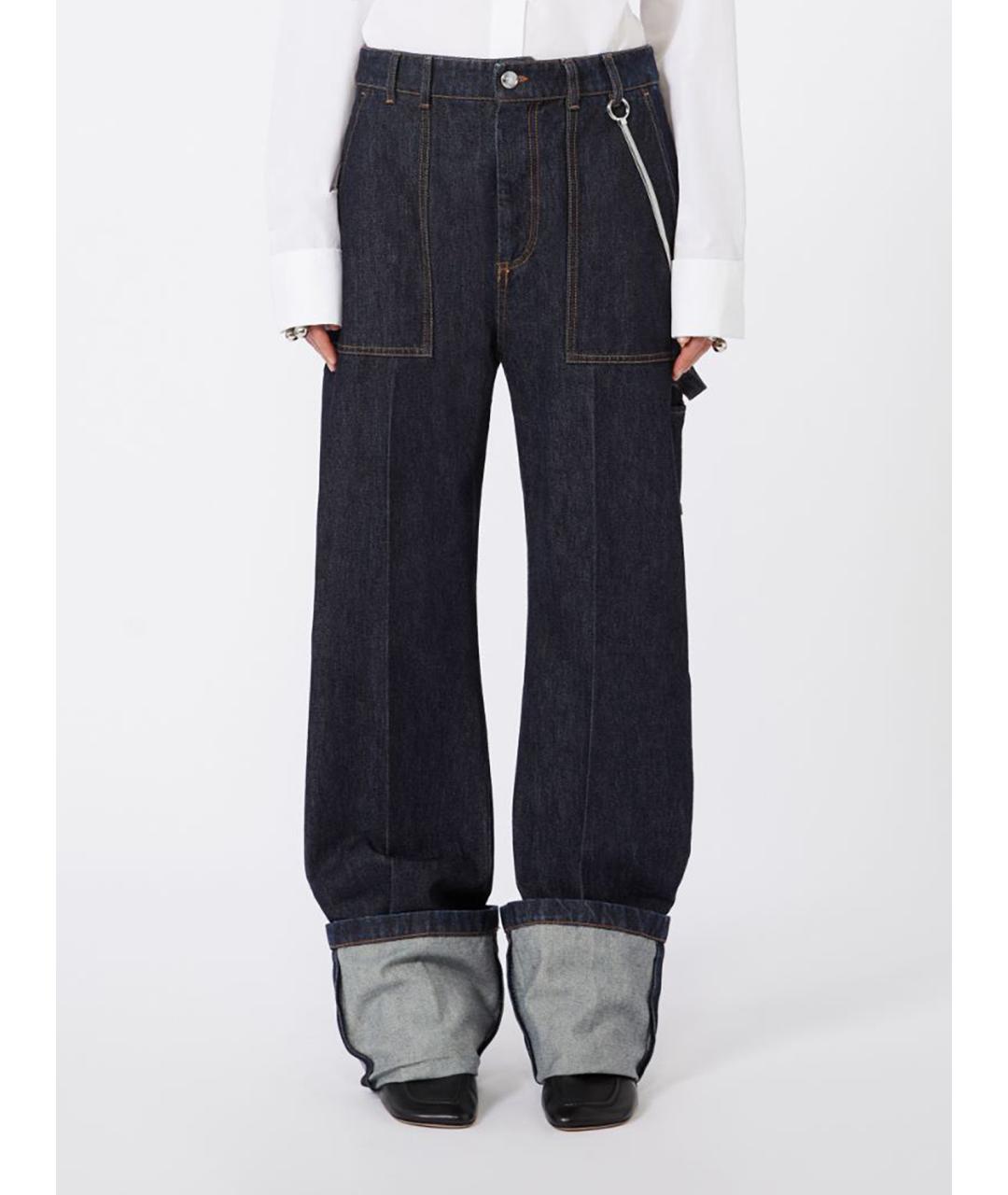 SPORTMAX Темно-синие хлопковые джинсы слим, фото 3