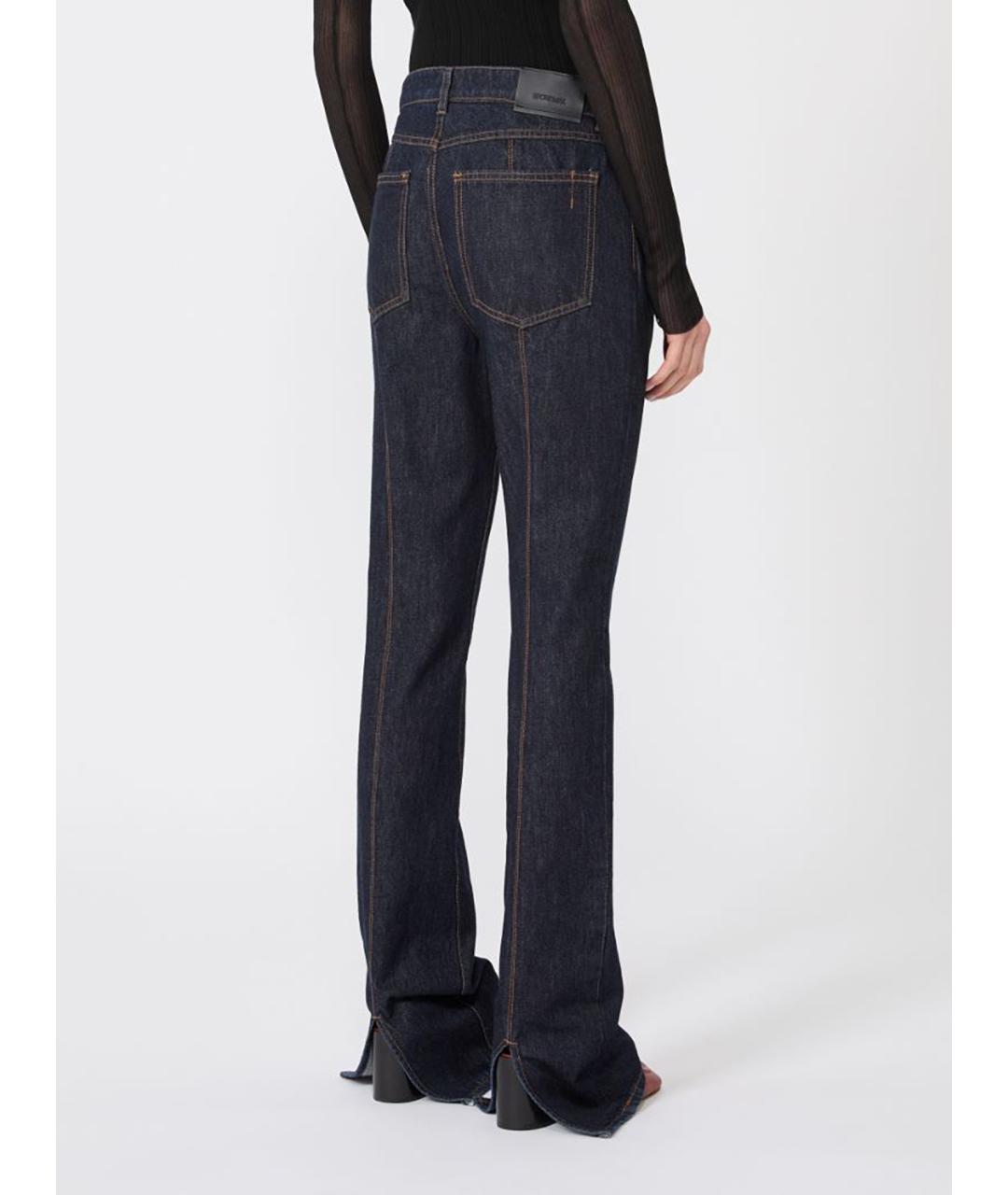 SPORTMAX Синие хлопковые прямые джинсы, фото 3