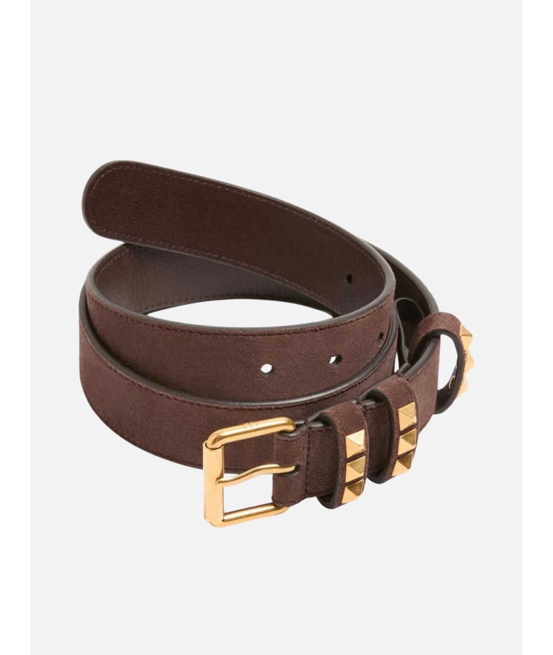 VALENTINO Коричневый кожаный ремень, фото 4