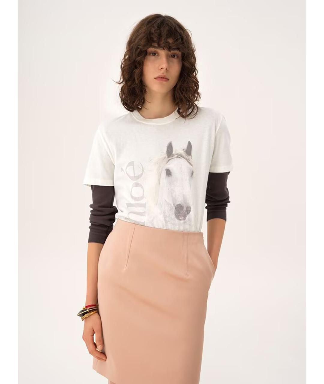 CHLOE Синяя хлопковая футболка, фото 2