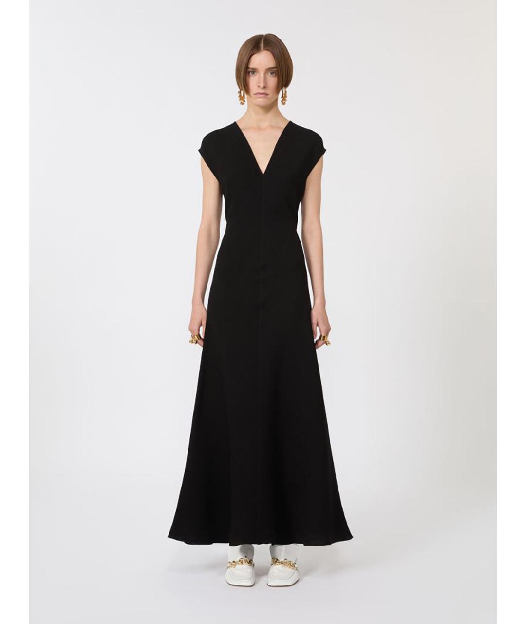 SPORTMAX Черное вискозное повседневное платье, фото 3