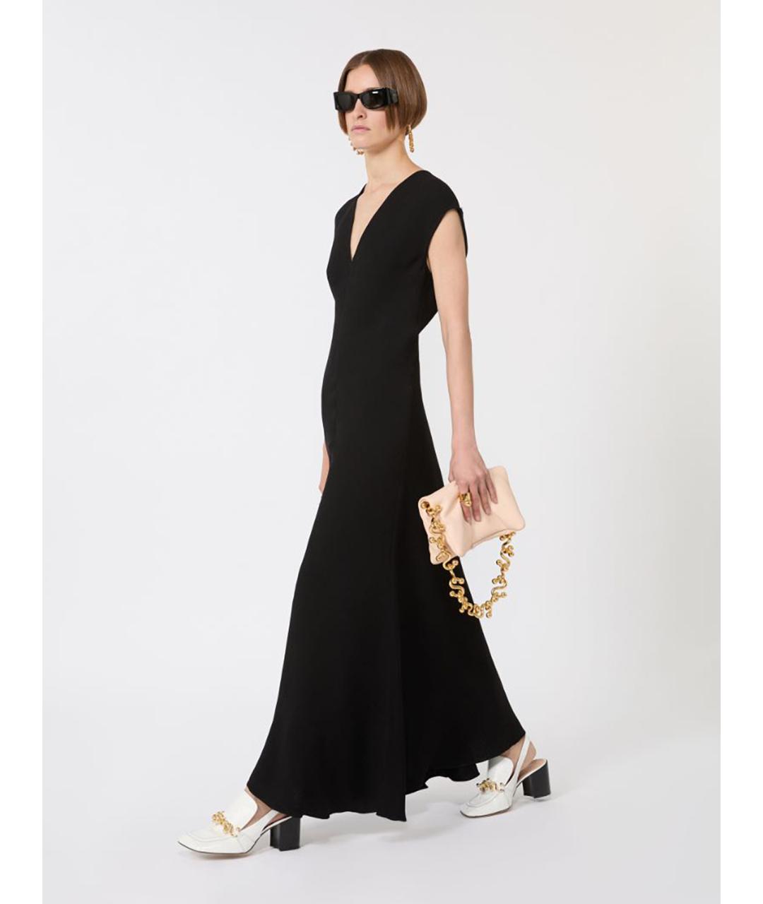 SPORTMAX Черное вискозное повседневное платье, фото 2