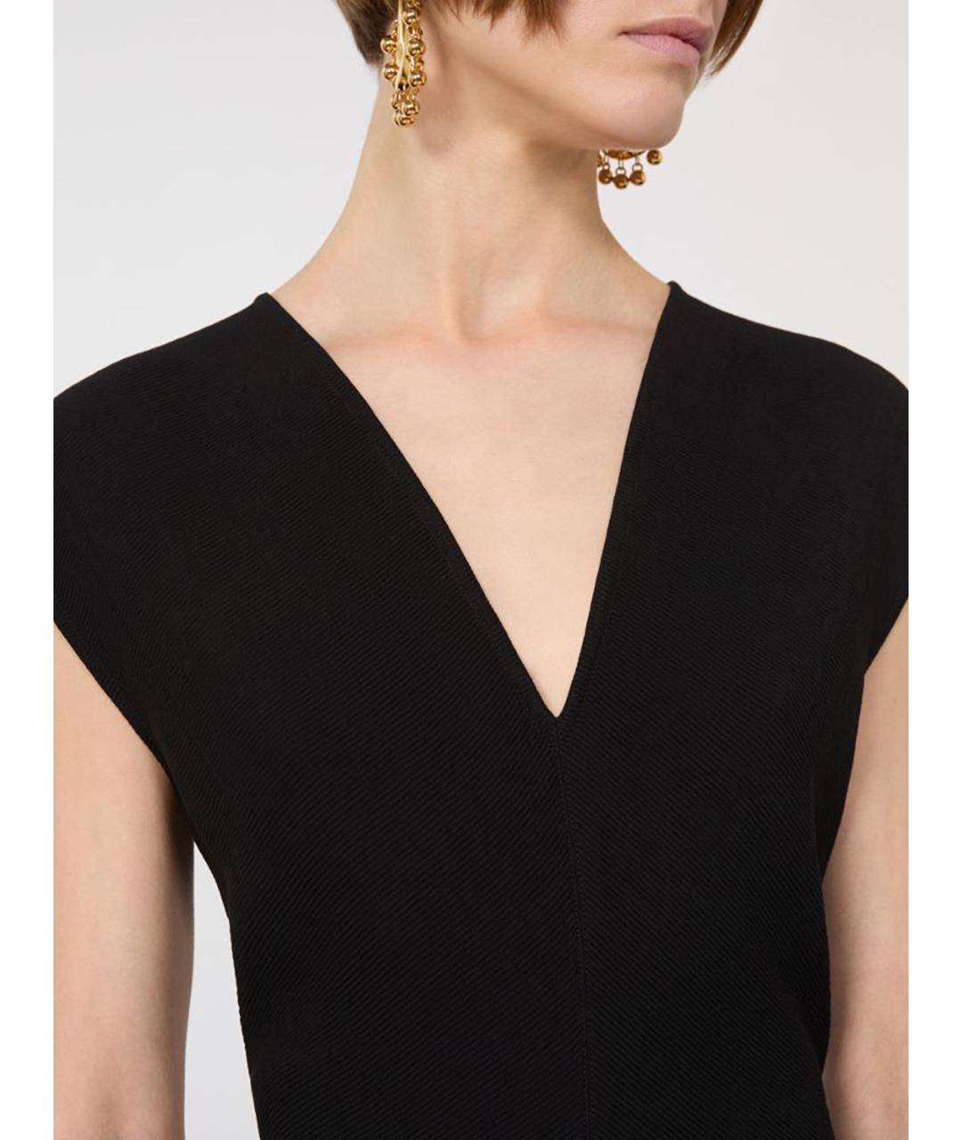 SPORTMAX Черное вискозное повседневное платье, фото 4