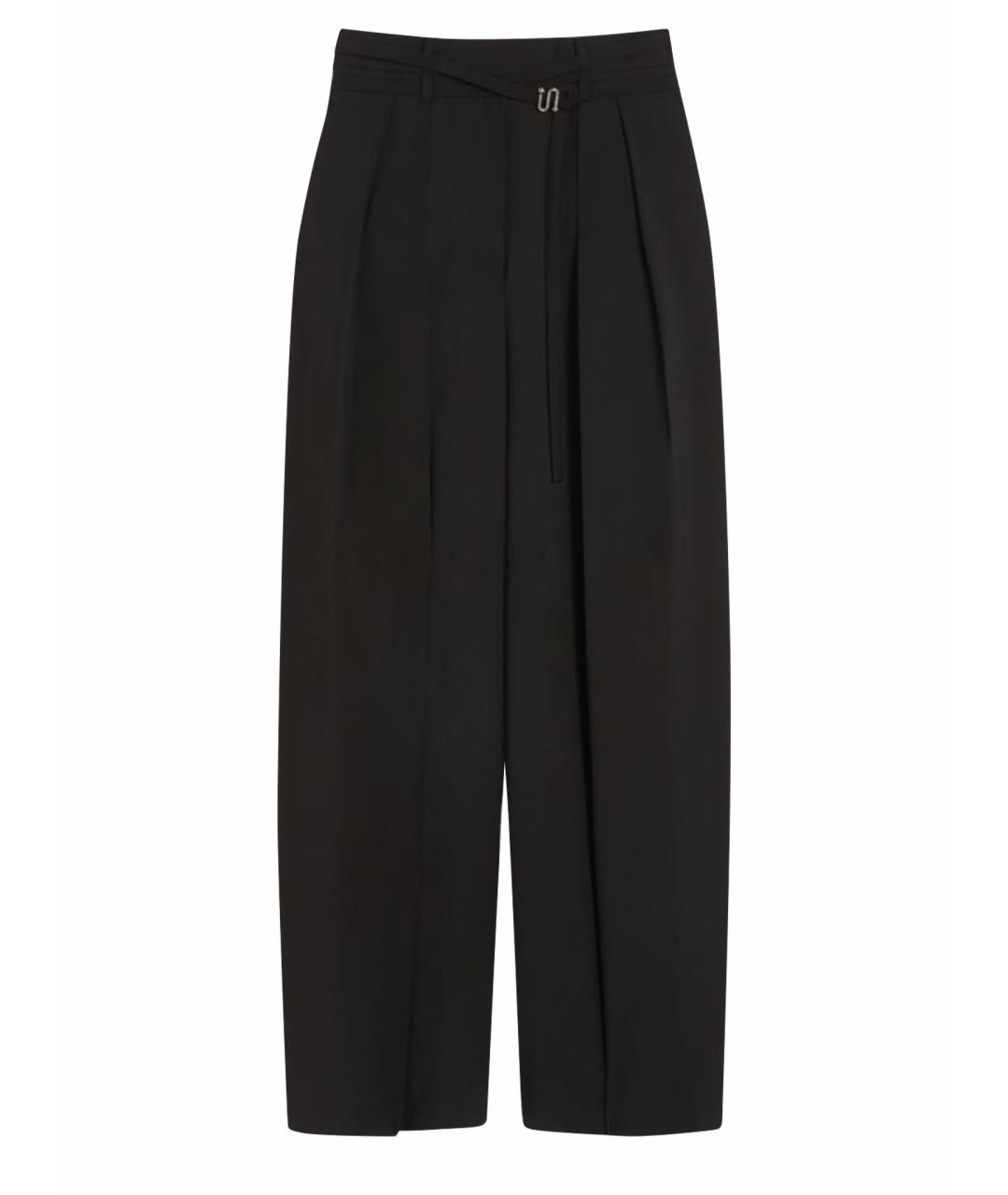 SPORTMAX Черные шерстяные брюки широкие, фото 1