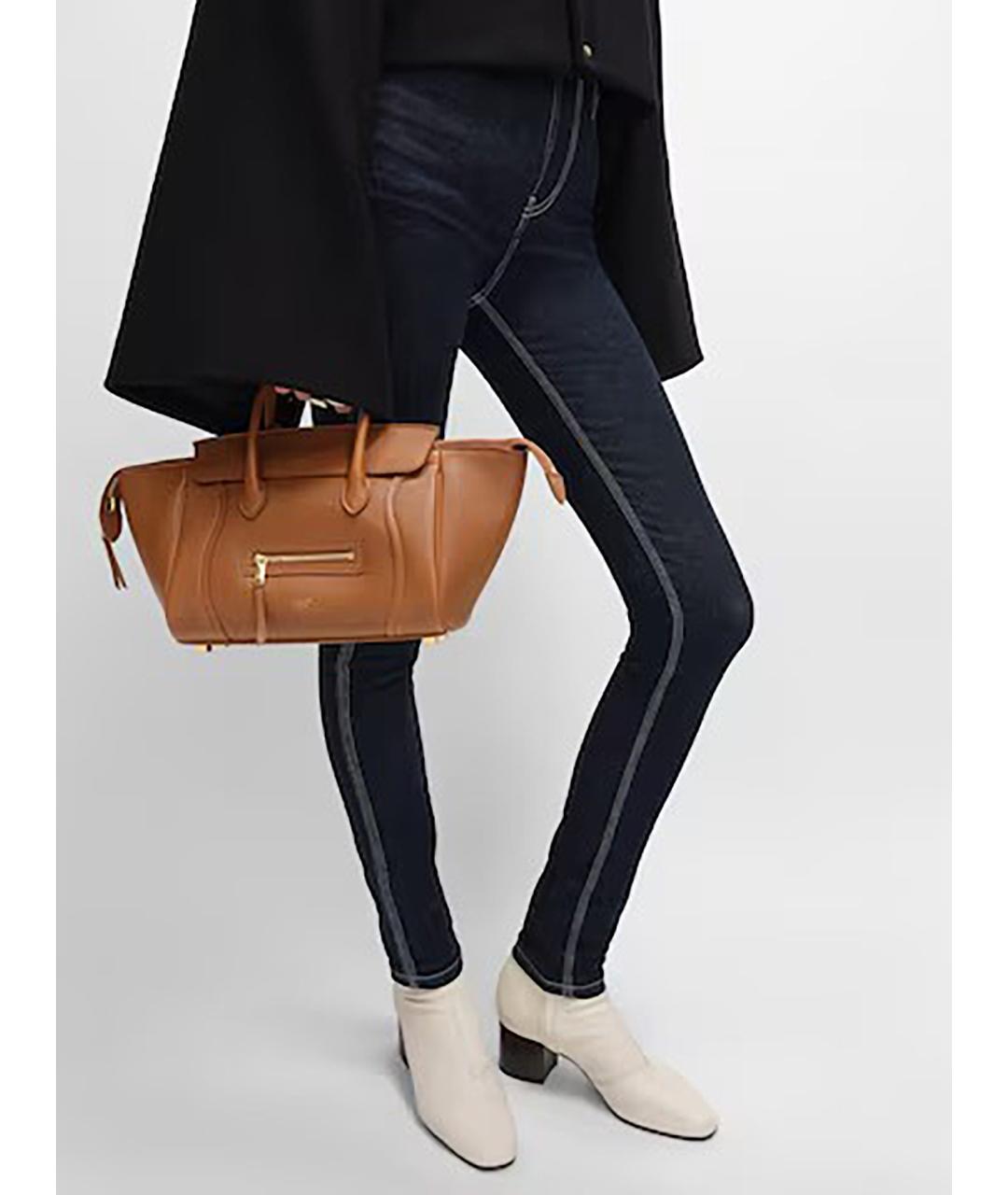 CELINE Коричневая кожаная сумка тоут, фото 2