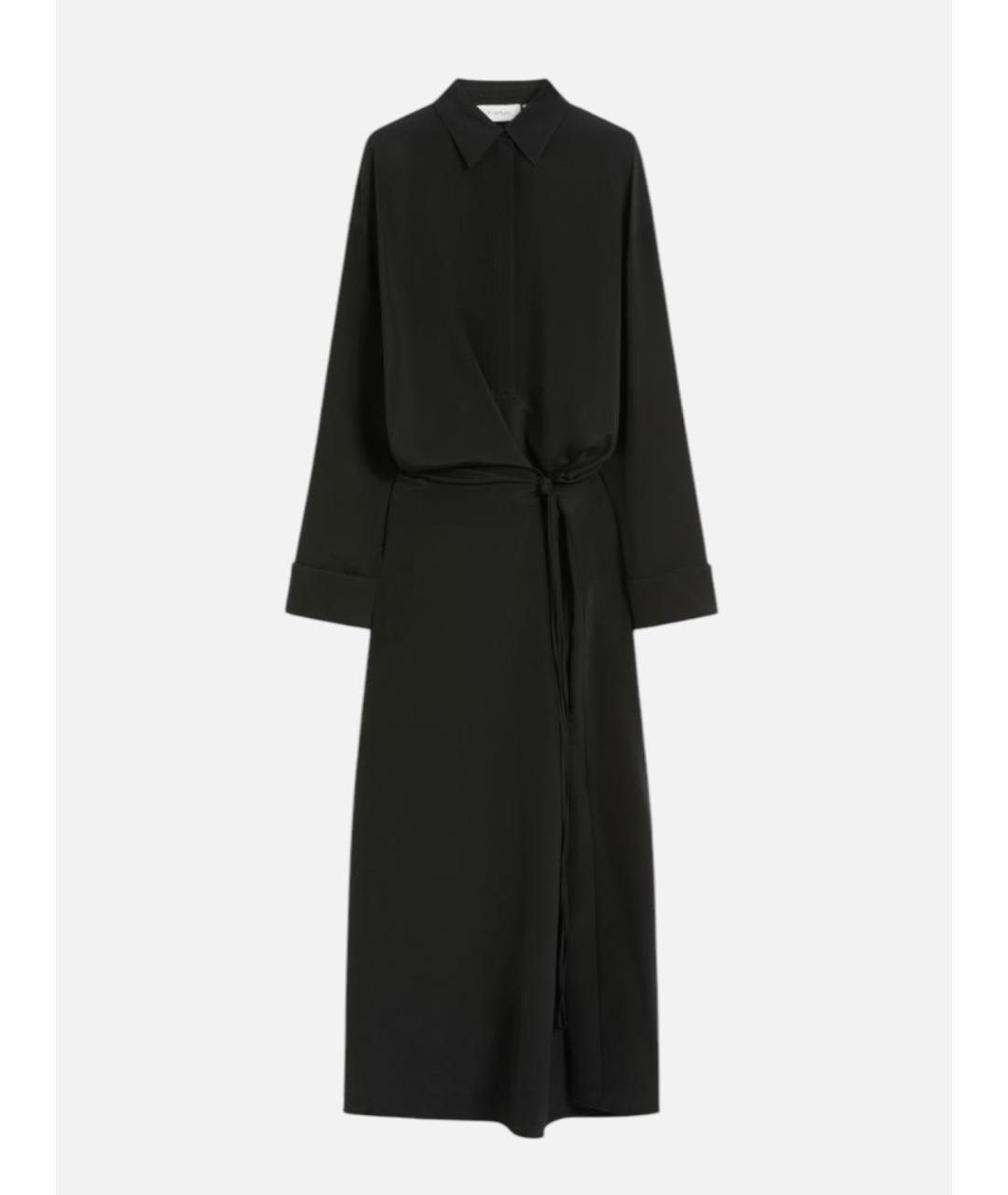 SPORTMAX Черное шелковое повседневное платье, фото 5