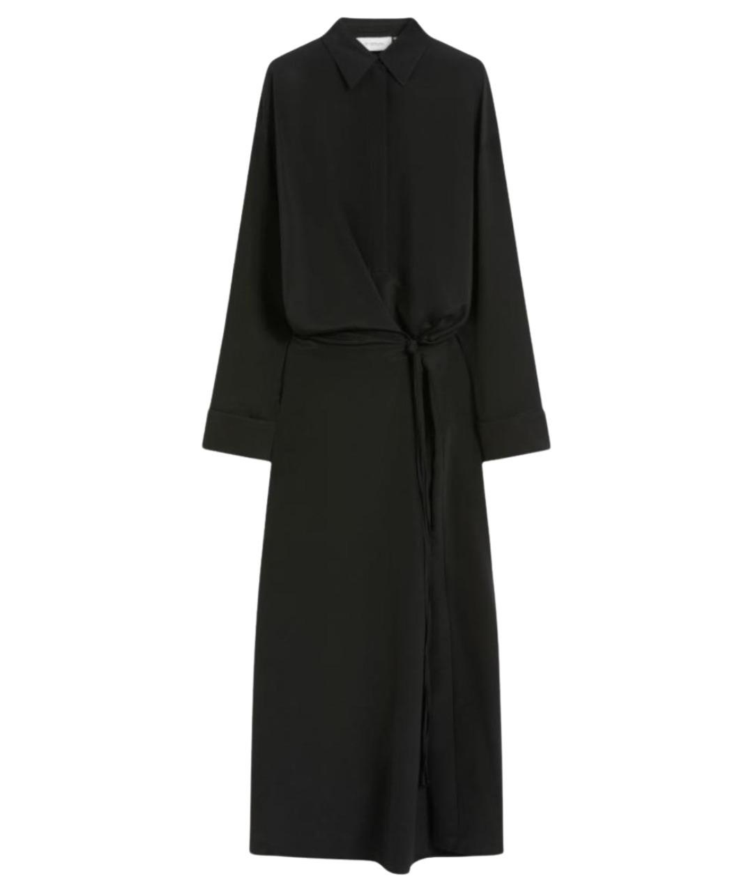 SPORTMAX Черное шелковое повседневное платье, фото 1