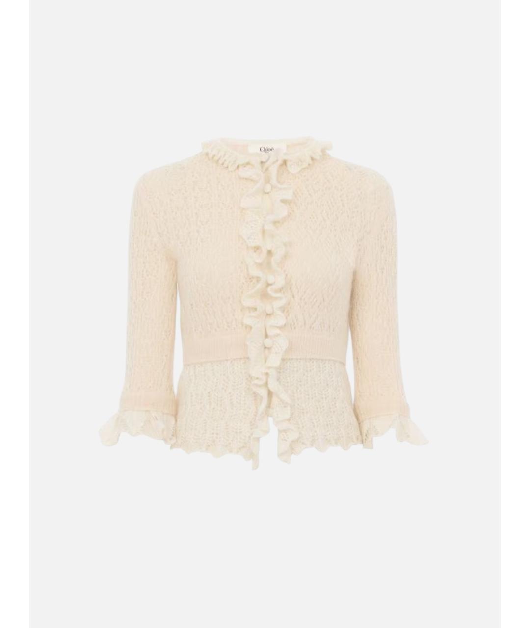 CHLOE Бежевый шерстяной кардиган, фото 5