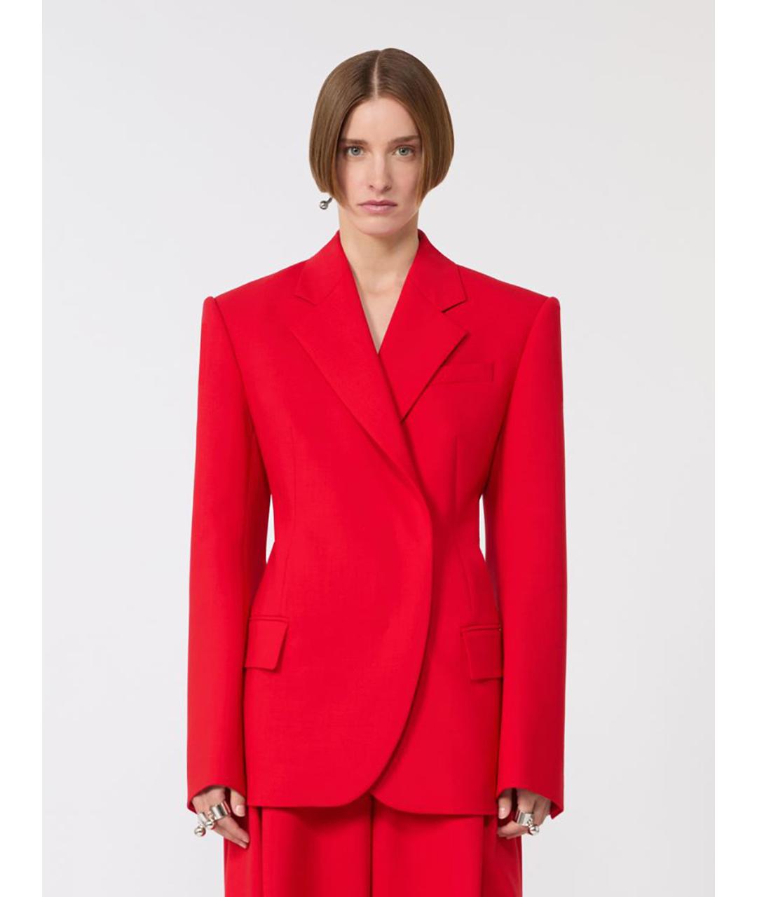 SPORTMAX Красный полиэстеровый жакет/пиджак, фото 3