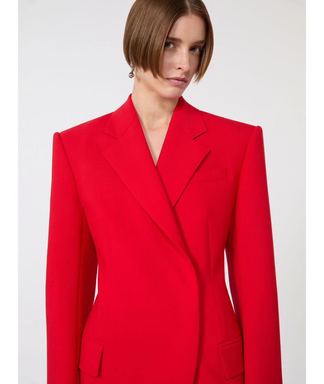 SPORTMAX Красный полиэстеровый жакет/пиджак, фото 5