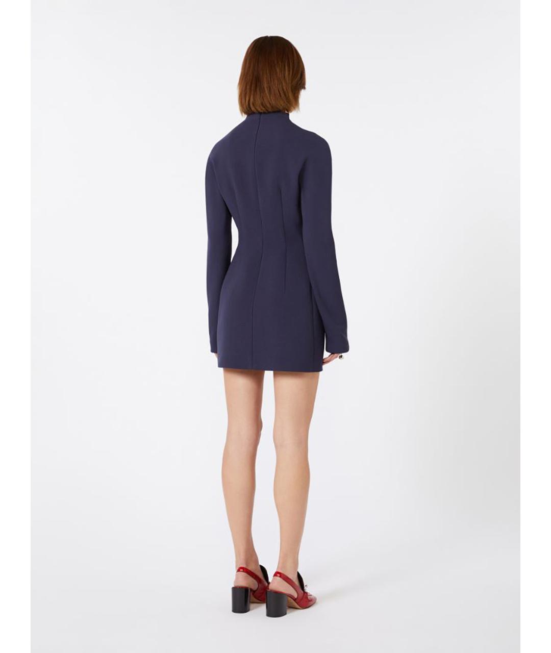 SPORTMAX Синее полиэстеровое платье, фото 3