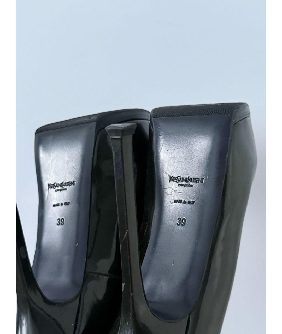 SAINT LAURENT Черные туфли из лакированной кожи, фото 5