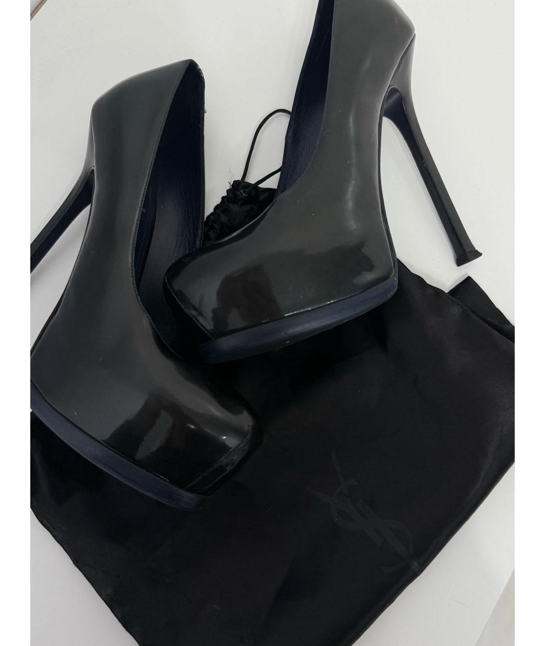 SAINT LAURENT Черные туфли из лакированной кожи, фото 8