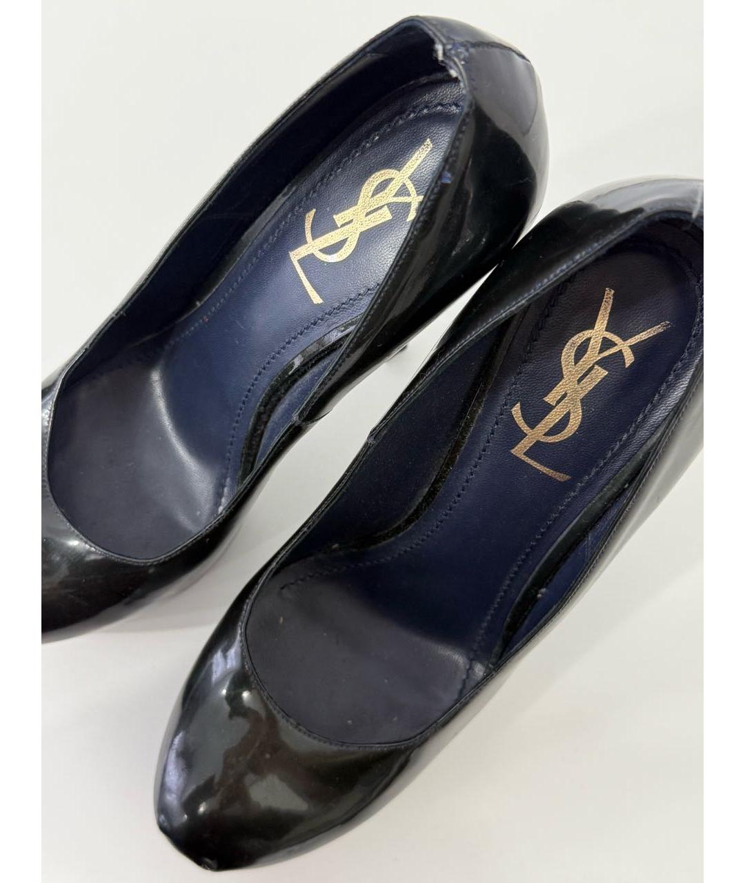 SAINT LAURENT Черные туфли из лакированной кожи, фото 3