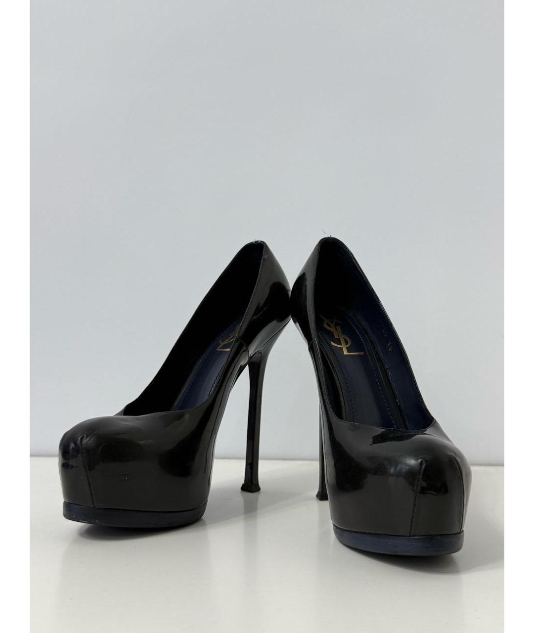 SAINT LAURENT Черные туфли из лакированной кожи, фото 7