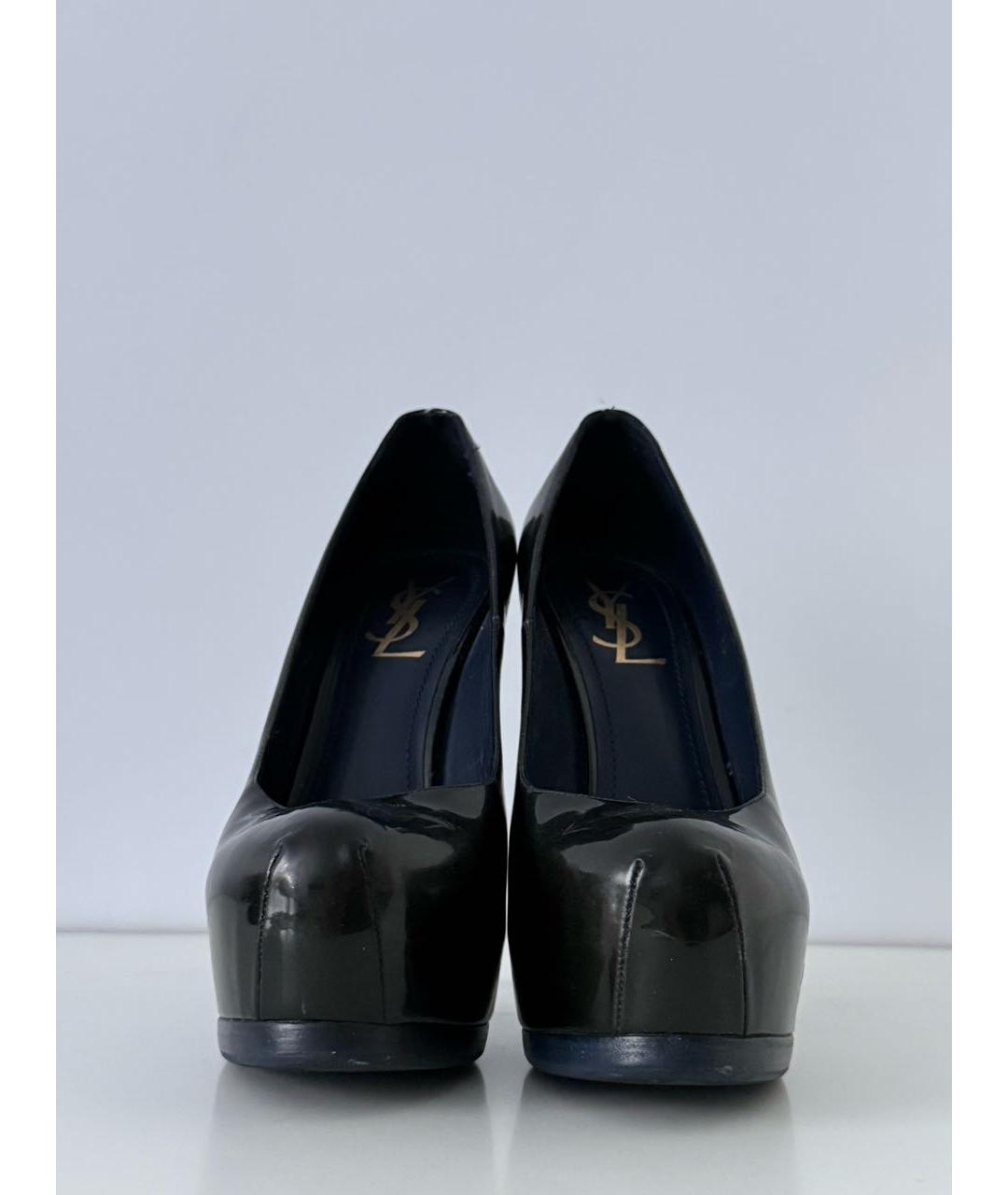 SAINT LAURENT Черные туфли из лакированной кожи, фото 2