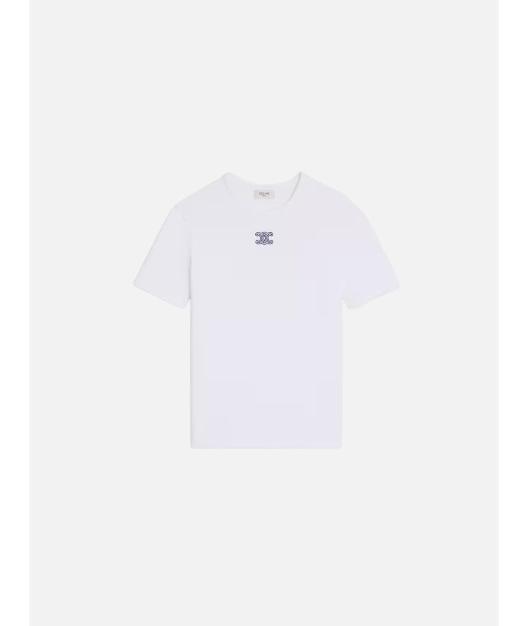 CELINE Белая хлопковая футболка, фото 4