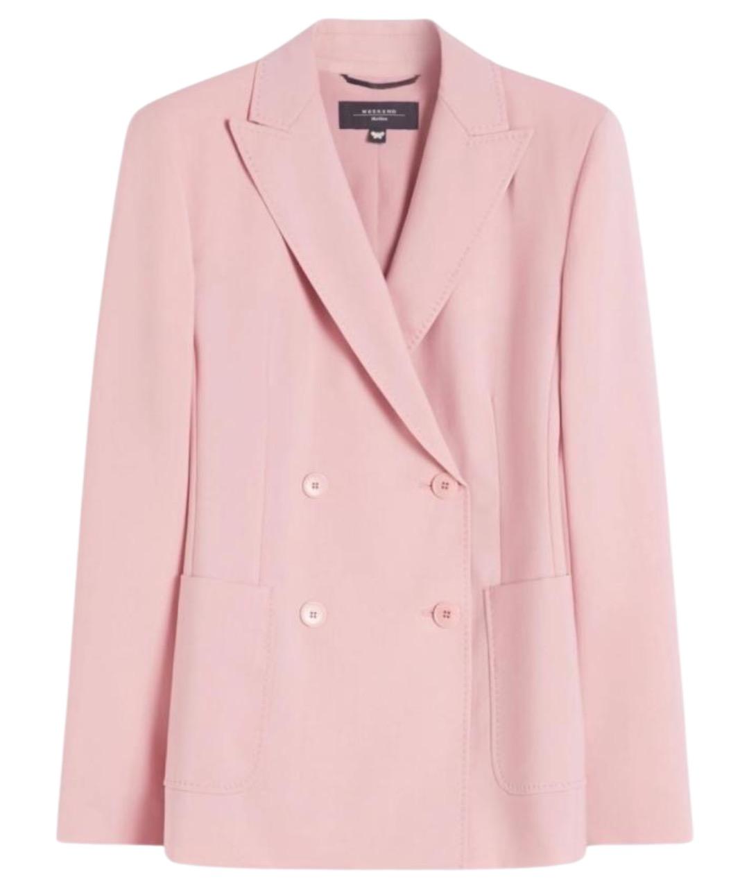 WEEKEND MAX MARA Розовый шерстяной жакет/пиджак, фото 1