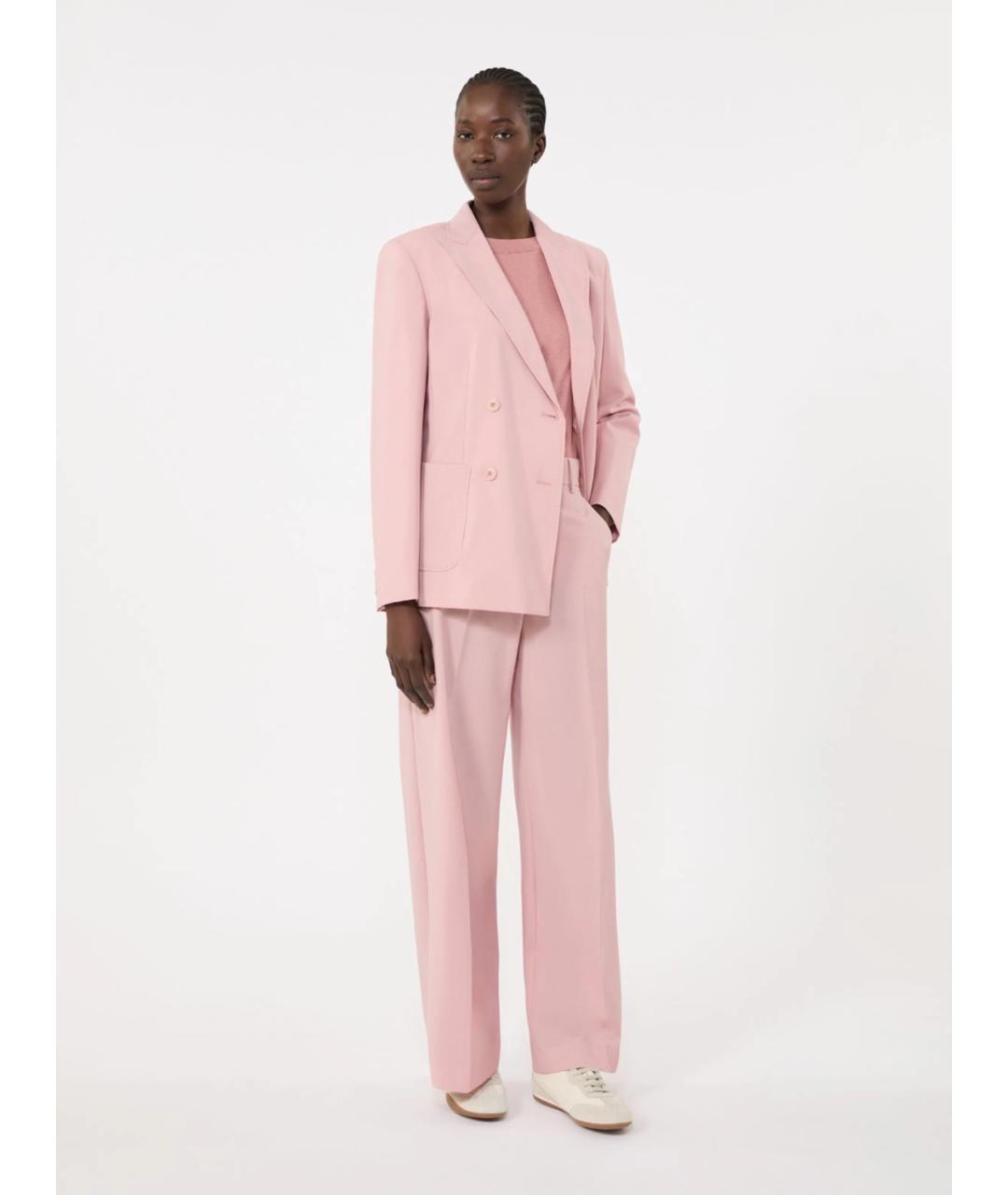 WEEKEND MAX MARA Розовый шерстяной жакет/пиджак, фото 2
