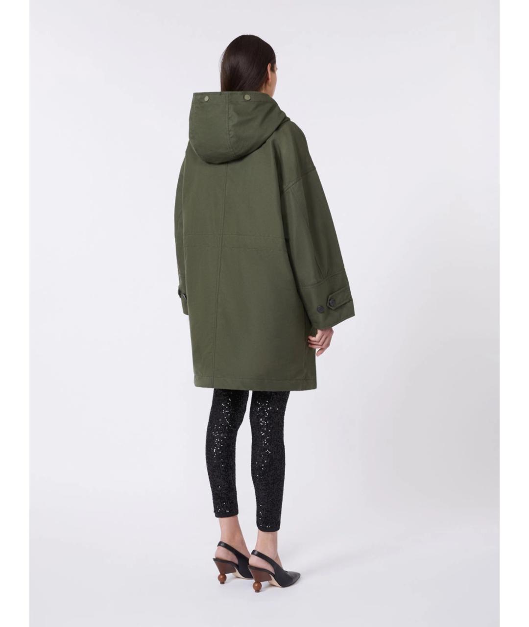 WEEKEND MAX MARA Зеленый хлопковый тренч/плащ, фото 3