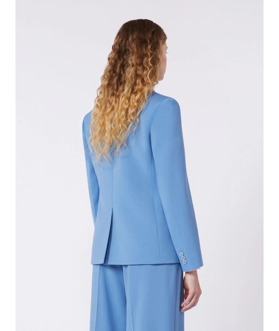 WEEKEND MAX MARA Голубой шерстяной жакет/пиджак, фото 4