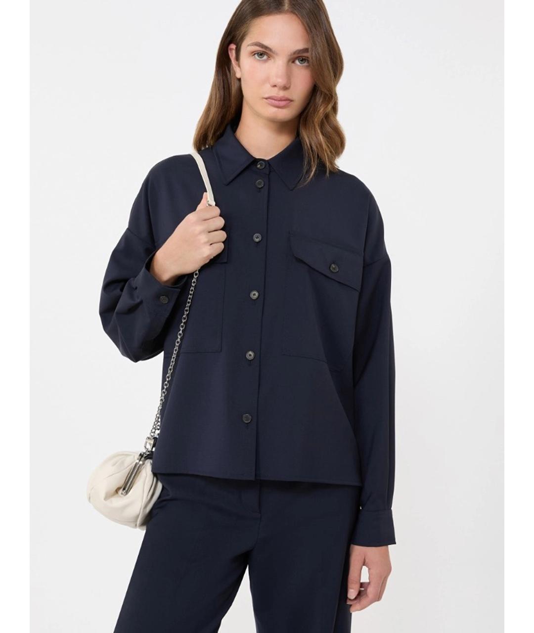 WEEKEND MAX MARA Черная шерстяная рубашка, фото 5