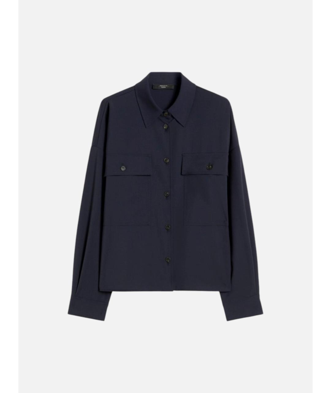 WEEKEND MAX MARA Черная шерстяная рубашка, фото 6