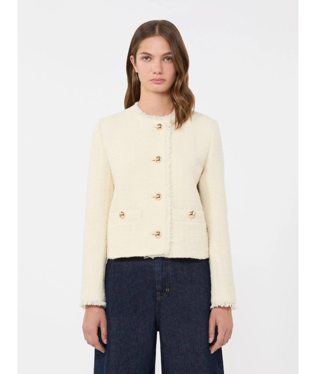 WEEKEND MAX MARA Бежевая шерстяная куртка, фото 3