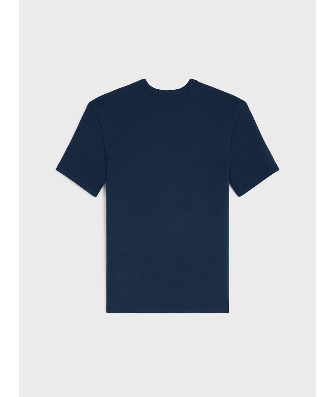CELINE Темно-синяя хлопковая футболка, фото 2