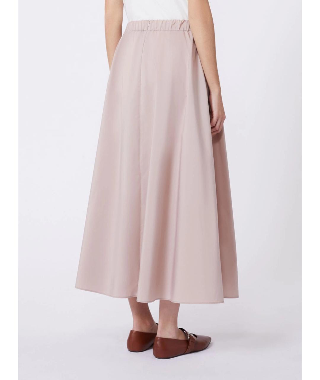WEEKEND MAX MARA Розовая полиэстеровая юбка миди, фото 4