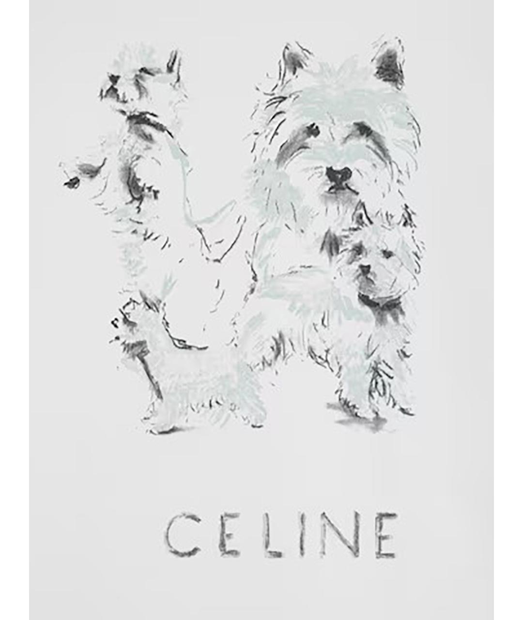 CELINE Белая хлопковая футболка, фото 3