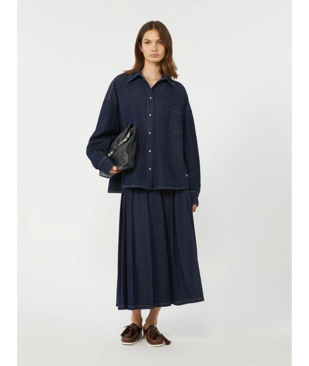 WEEKEND MAX MARA Черная хлопковая рубашка, фото 2