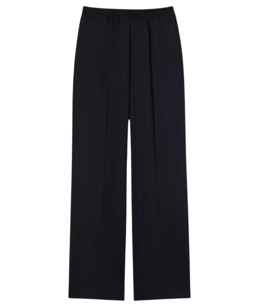 WEEKEND MAX MARA Черные шерстяные брюки широкие, фото 1