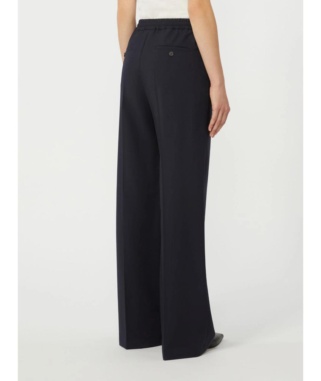 WEEKEND MAX MARA Черные шерстяные брюки широкие, фото 4