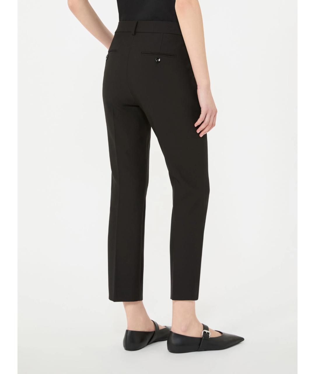 WEEKEND MAX MARA Черные вискозные прямые брюки, фото 4