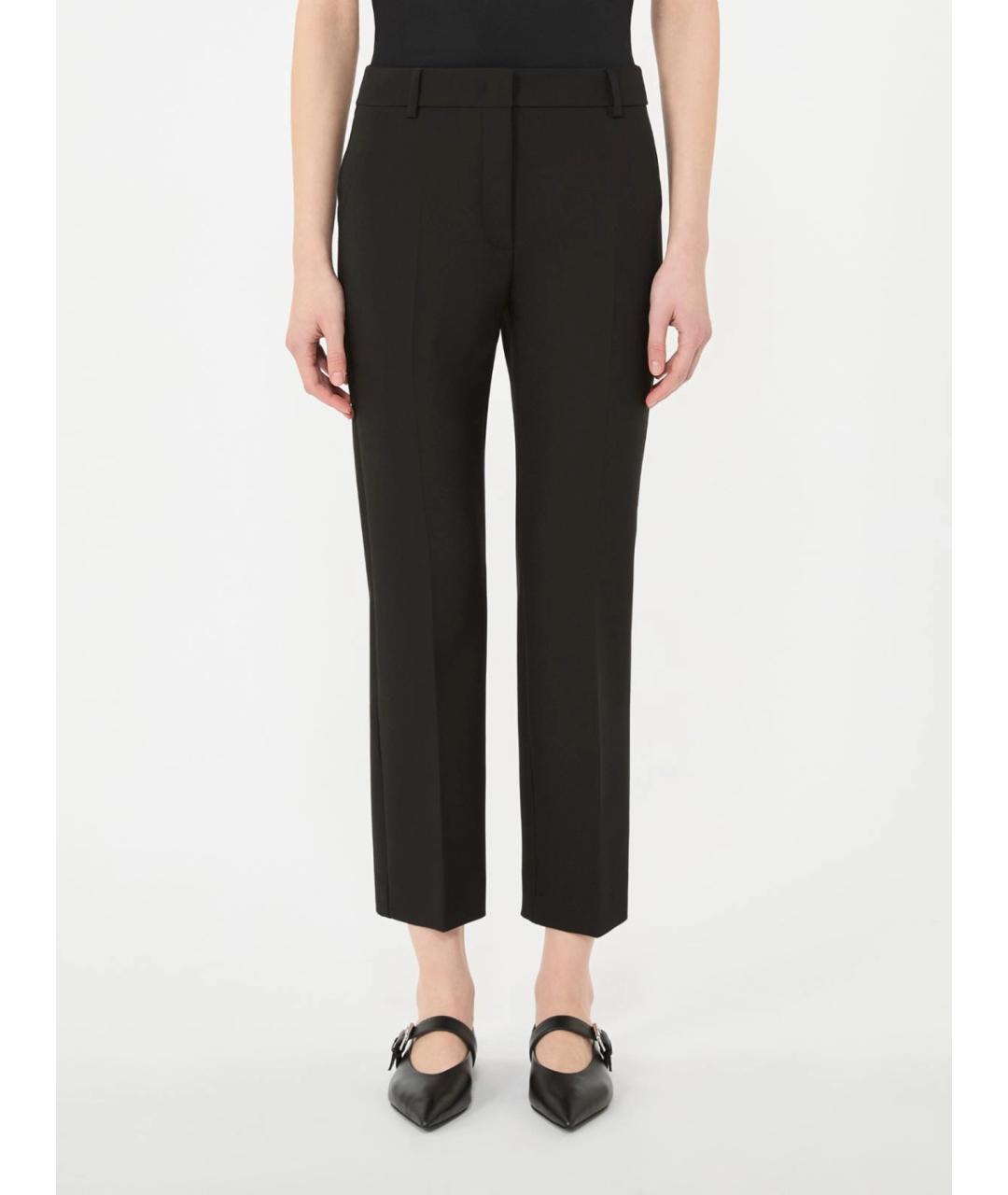 WEEKEND MAX MARA Черные вискозные прямые брюки, фото 3