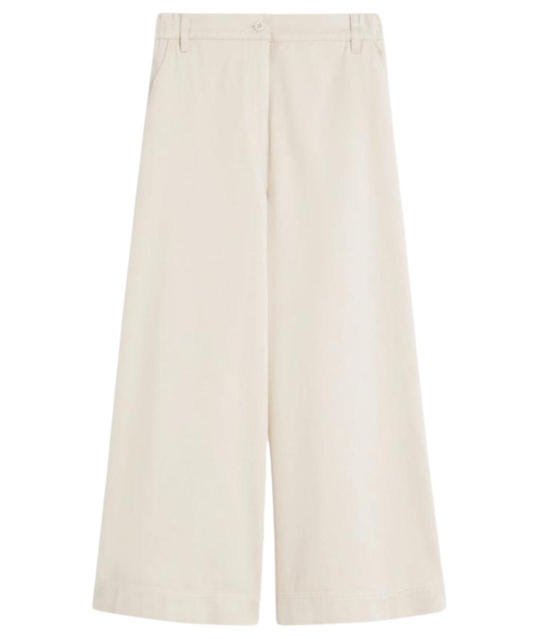 WEEKEND MAX MARA Бежевые хлопковые брюки широкие, фото 1
