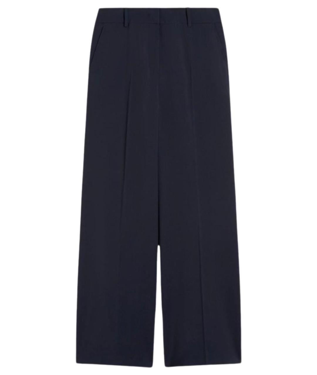 WEEKEND MAX MARA Синие шерстяные брюки широкие, фото 1