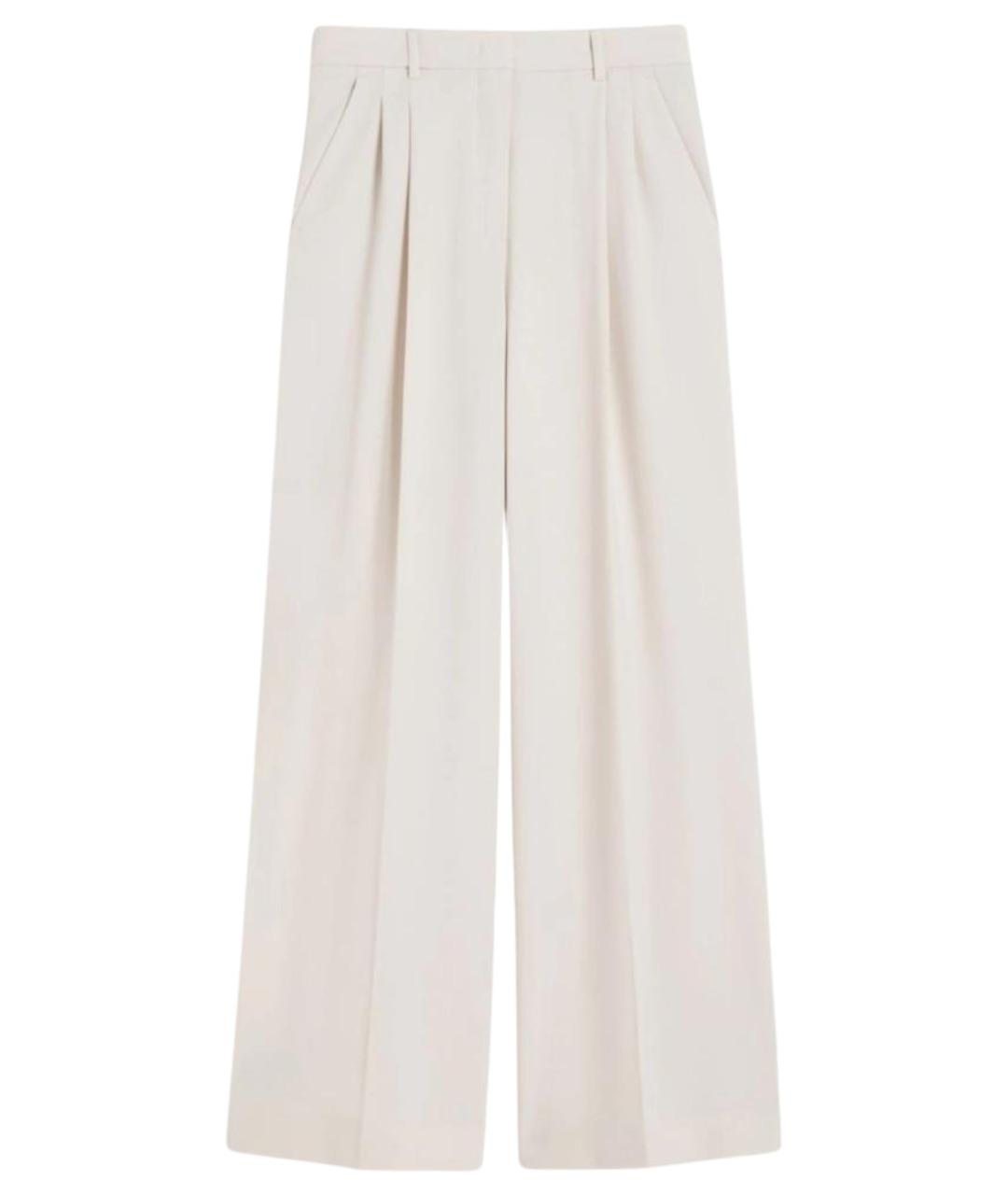 WEEKEND MAX MARA Белые полиэстеровые брюки широкие, фото 1