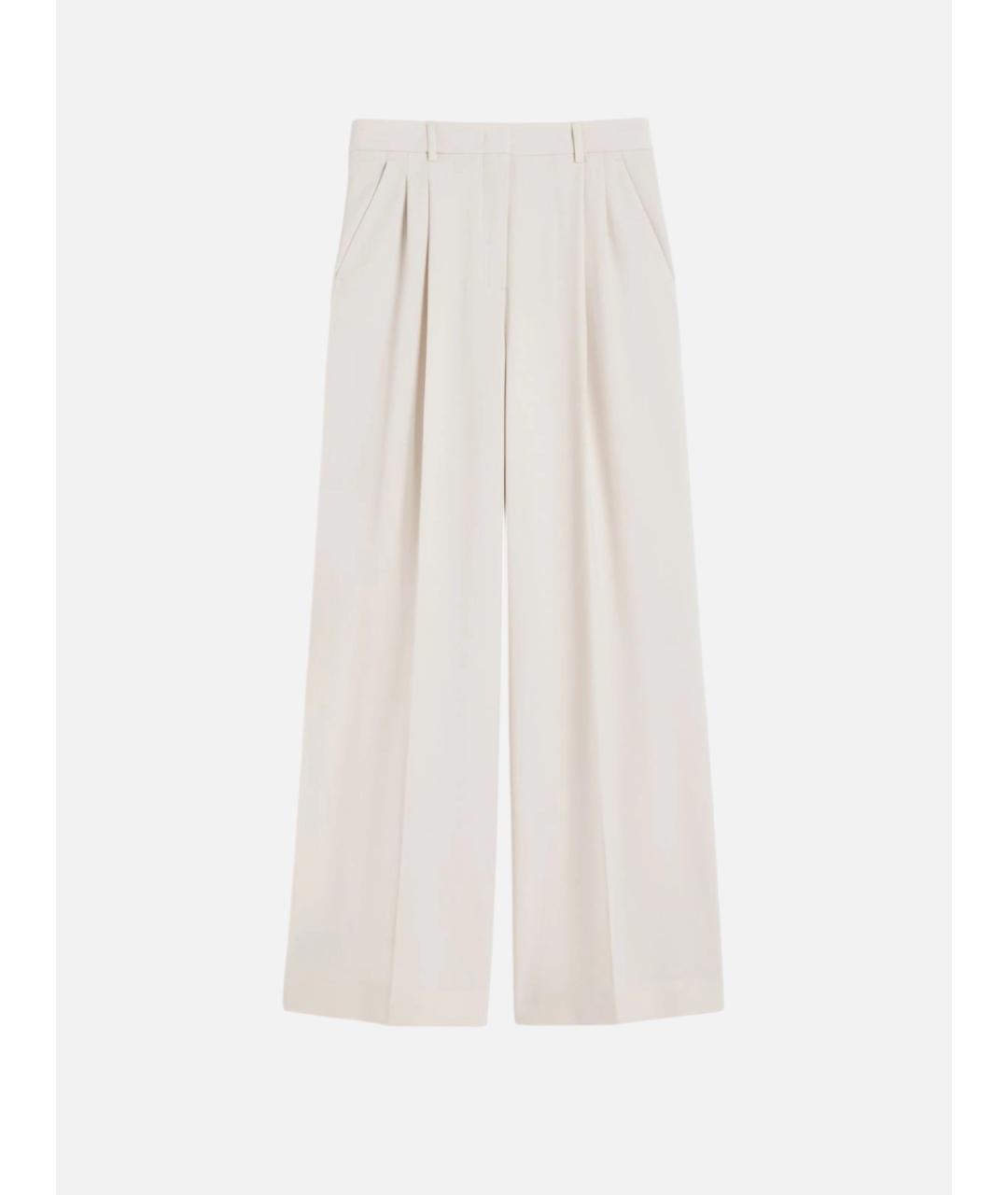 WEEKEND MAX MARA Белые полиэстеровые брюки широкие, фото 5