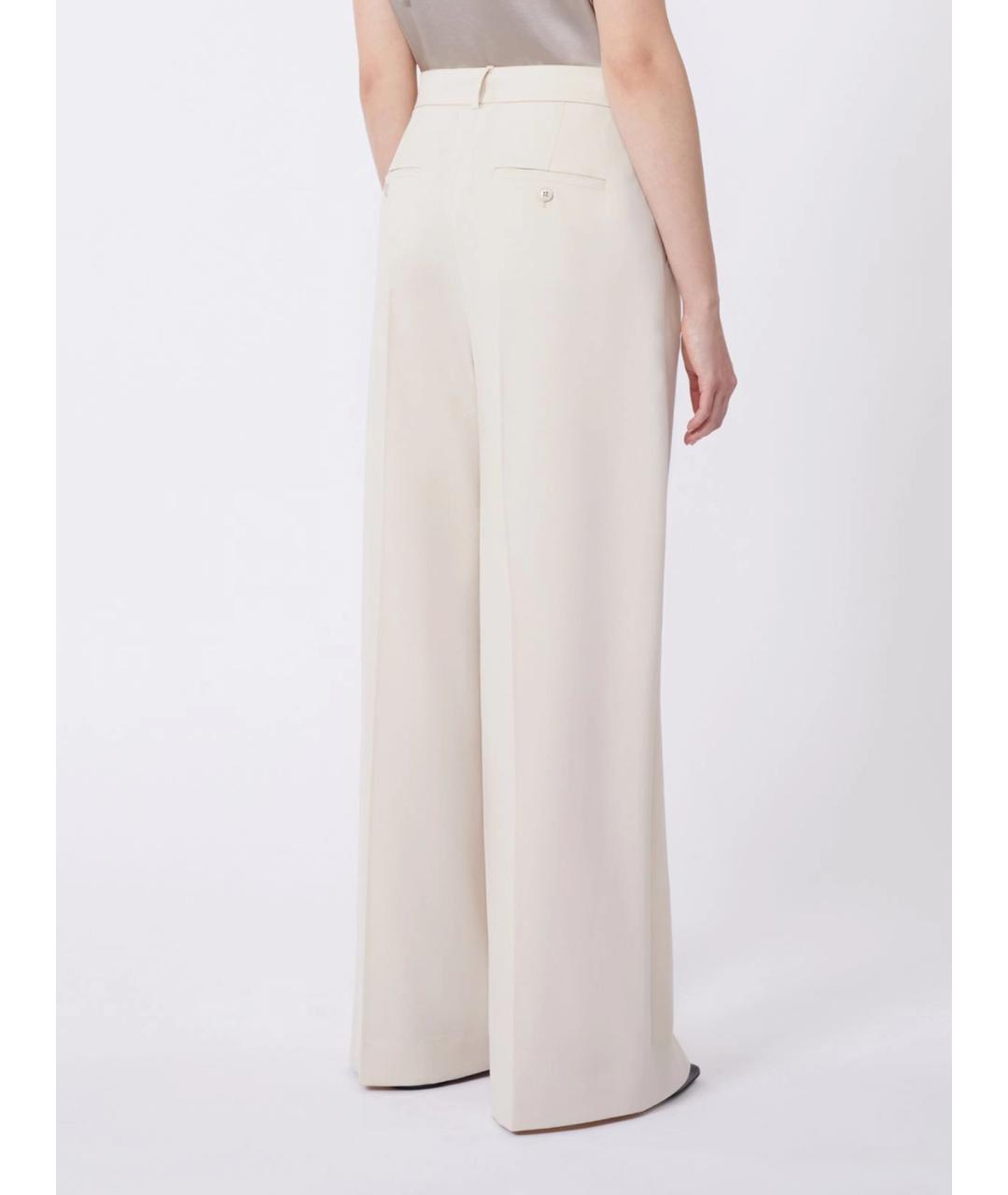 WEEKEND MAX MARA Белые полиэстеровые брюки широкие, фото 4