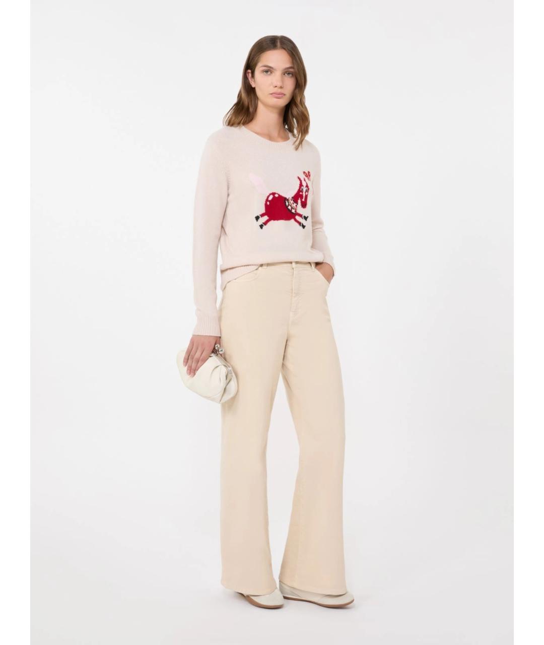 WEEKEND MAX MARA Белые хлопковые брюки широкие, фото 2