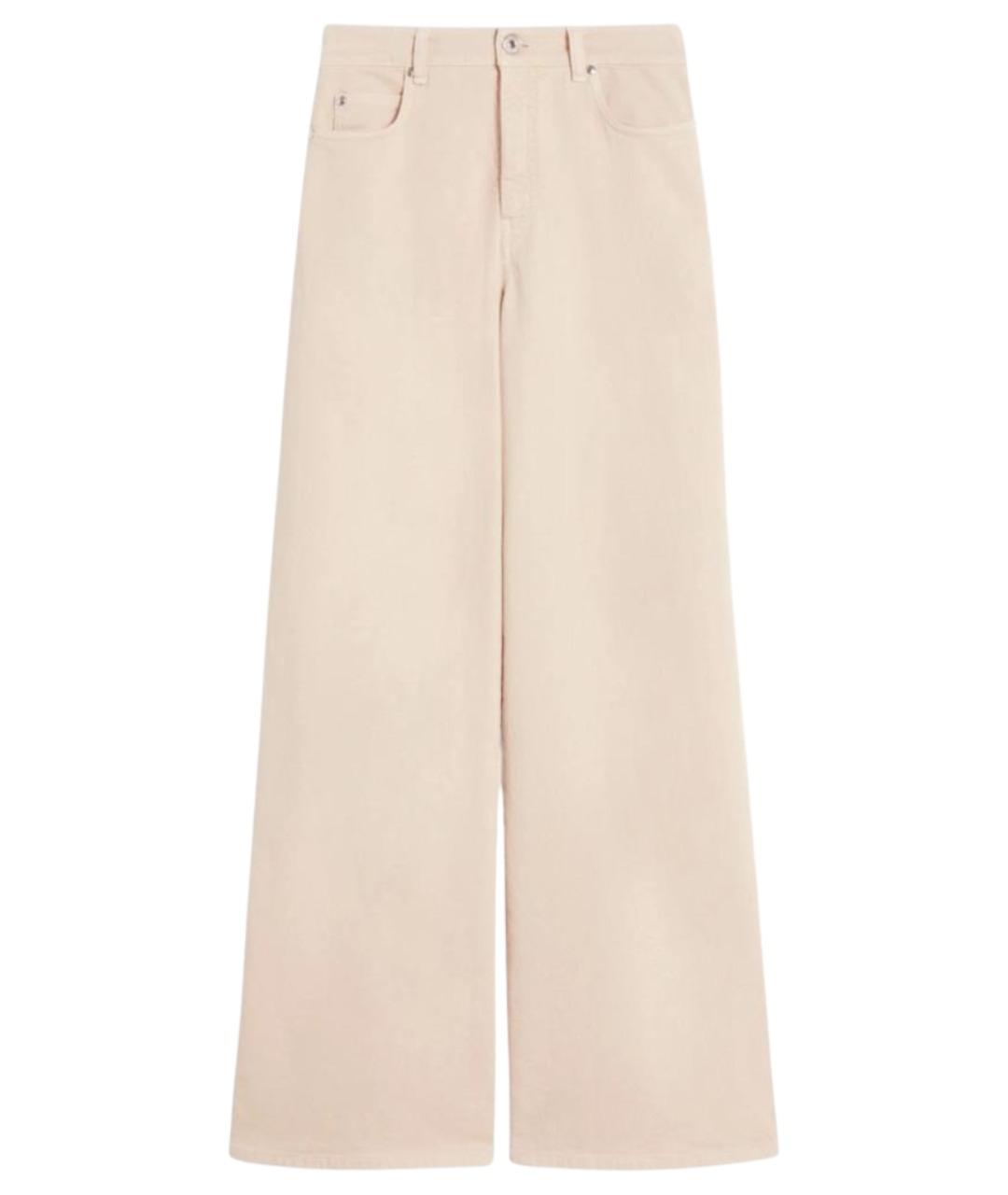 WEEKEND MAX MARA Белые хлопковые брюки широкие, фото 1