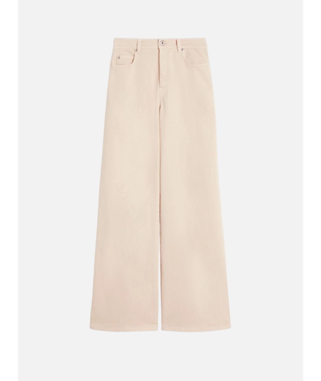 WEEKEND MAX MARA Белые хлопковые брюки широкие, фото 5