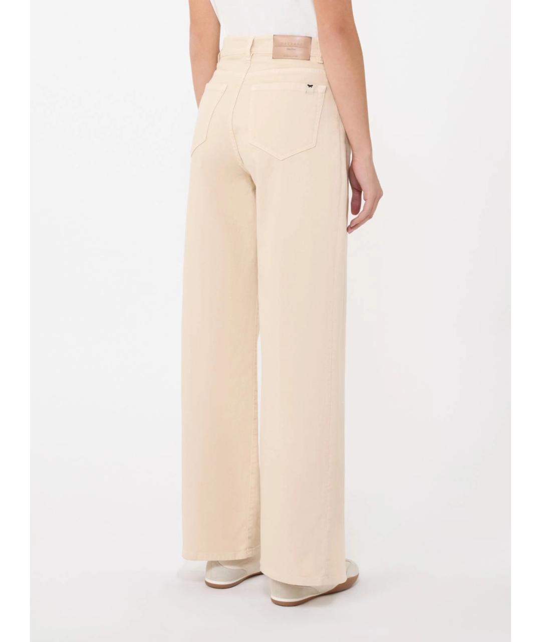 WEEKEND MAX MARA Белые хлопковые брюки широкие, фото 4