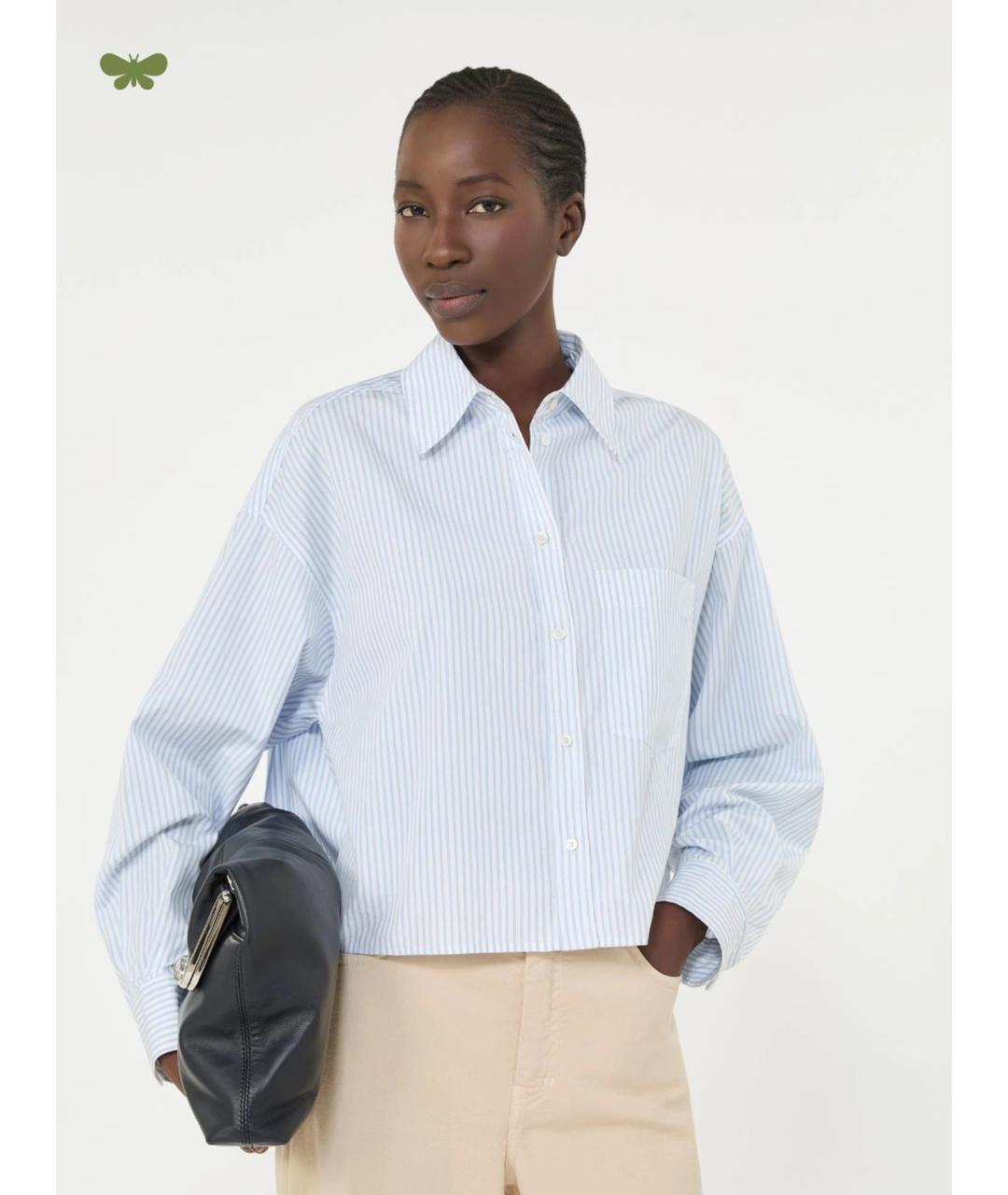 WEEKEND MAX MARA Голубая хлопковая рубашка, фото 5