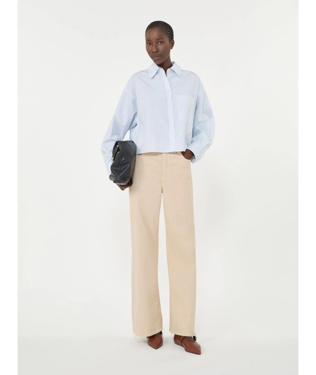 WEEKEND MAX MARA Голубая хлопковая рубашка, фото 2