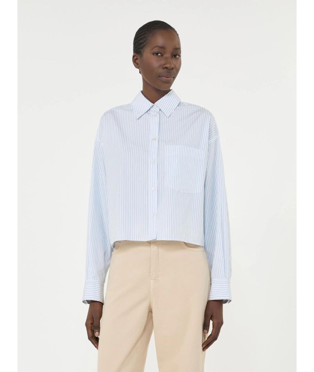 WEEKEND MAX MARA Голубая хлопковая рубашка, фото 3