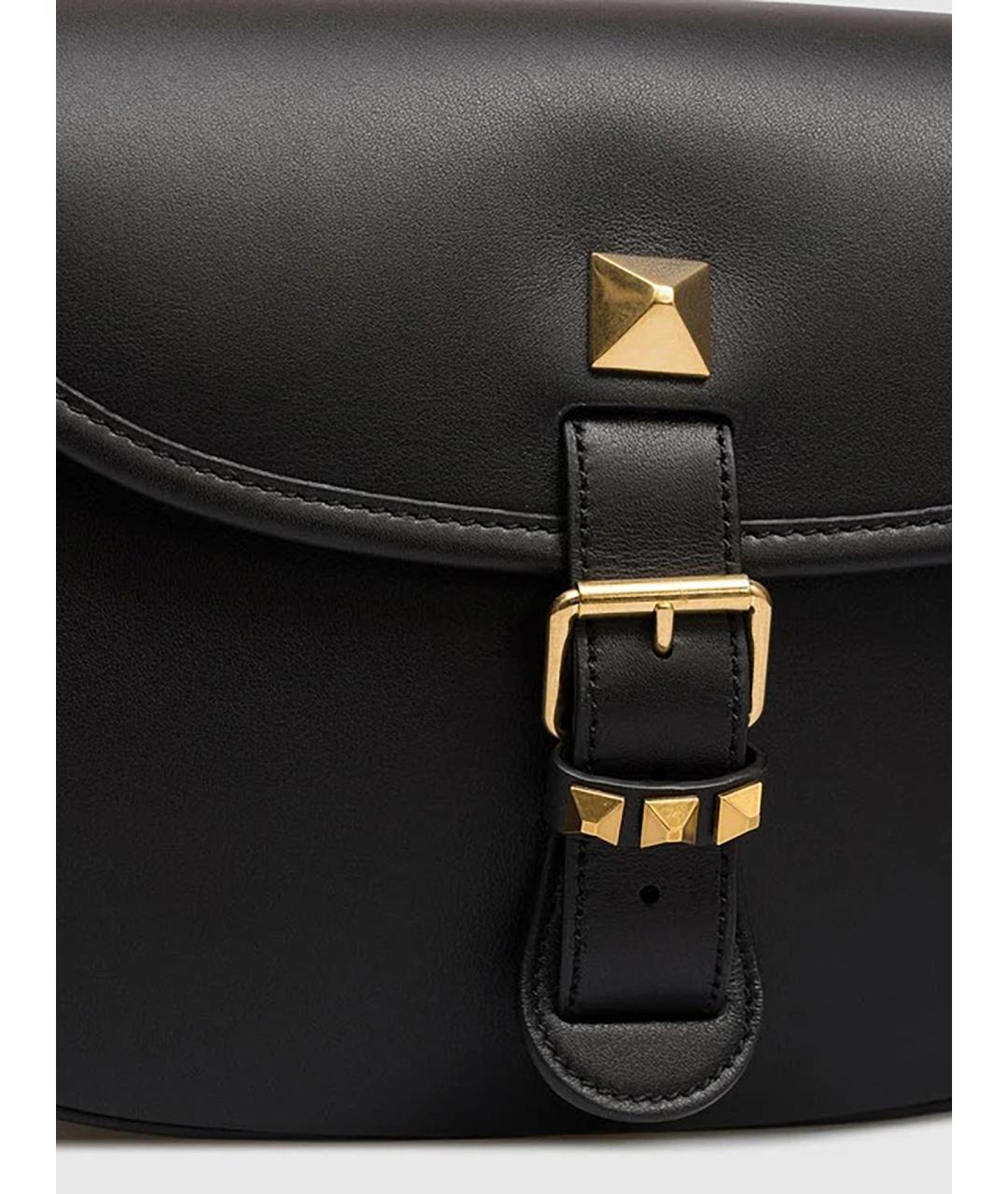 VALENTINO Черная кожаная сумка через плечо, фото 3